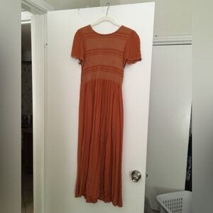 Polagram Rayon Dress Orange Size M